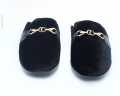Velvet Fabrics Half Shoe Black Color For Men.