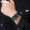 SKMEI leather strap mens luxury watches brands fashion quartz wristwatch, 9256. 