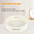 Rotating Tray Turntable Kitchen Storage Containers for Spice Jar Food Snack Tray Non Slip Dried Storage Plate, White. 