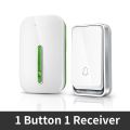 VeryHome Self Powered Waterproof Wireless DoorBell night light no battery EU plug home Cordless Door Bell 1button 1 2 Receiver.
