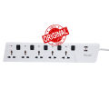 CLICK Super 5 Point 2 USB Multiplug Extension Cord 5skt Port Multi Plug Socket. 