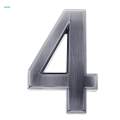 2xSilver Plastic Self-Adhesive Door Number Sign Sticky Numeric Digit Number 4. 