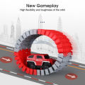 HelloKimi  Children's Fire Truck Toy Track Model Set Construction Toys Race Tracks for Kids Toys Car and Flexible Track Playset Children's Puzzle Electric Fire Truck Track Assembly Set. 