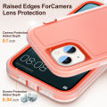 3 In 1 Full Cover Shockproof Phone Case With Stand For iPhone 15 Thick Hard Phone Casing Contrasting Colors Fashion Phone Cover Shell. 