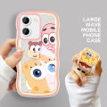 BILI for Vivo Y36 4G 5G / Y27 5G Back Cover With Free Ring Holder Spongebob Soft Transparent Colorful Wavy Phone Cases. 