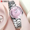 CURREN 9051 Wristwatch Fashion Clock Female Stainless Steel Watch-Rose. 