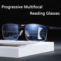 (New)Metal Progreive Multifocal Reading Glae Men Bifocal Clear Anti Blue Ray Prebyopic Glae Fahion quare Rim Black 150.