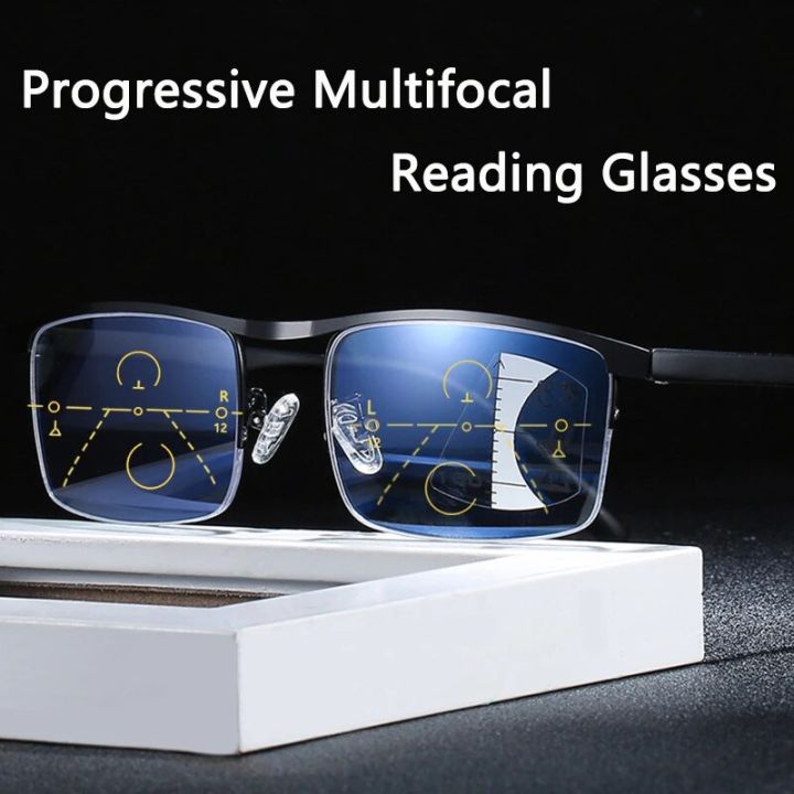 (New)Metal Progreive Multifocal Reading Glae Men Bifocal Clear Anti Blue Ray Prebyopic Glae Fahion quare Rim Black 150