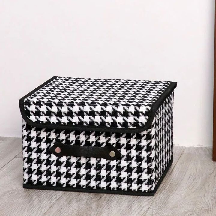 Houndstooth%20Cloth%20Storage%20Box%20Folding%20Storage%20Box%20Basket%20Student%20Dormitory%20Covered%20Storage%20Box%20Underwear%20Storage%20Artifact%20-%20Image%202