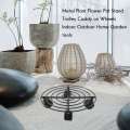 Metal Plant Flower Pot Stand Trolley Caddy on Wheels Indoor Outdoor Home Garden tools.