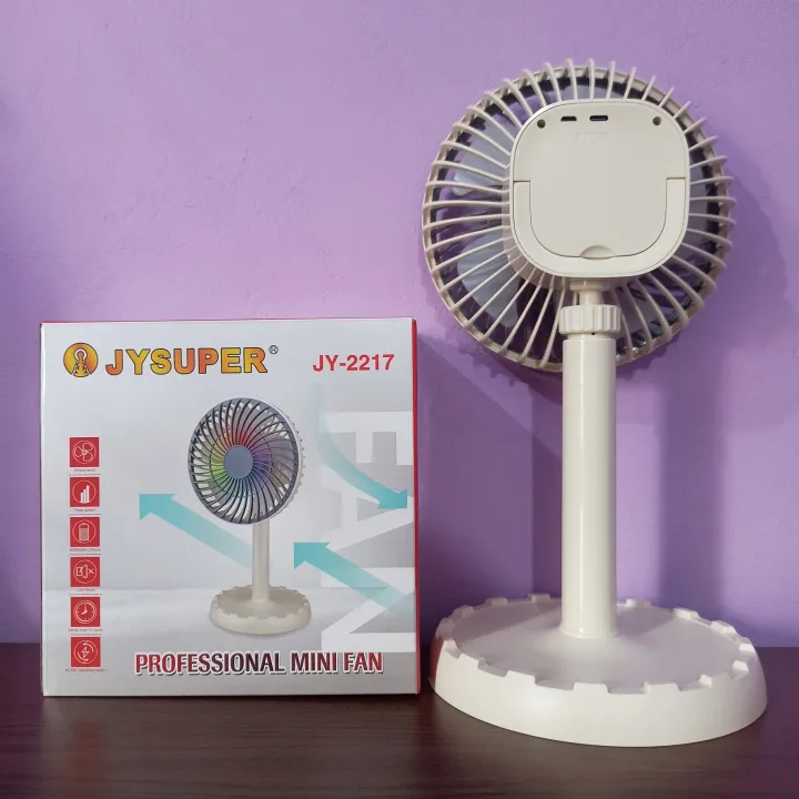 JYSUPER%20JY-2217%20Rechargeable%20AC/DC%20Stylish%20RGB%20Lighting%20Strong%20Wind%204000mAh%20Battery%2012"%20Portable%20Desk%20Fan%20-%20Image%206