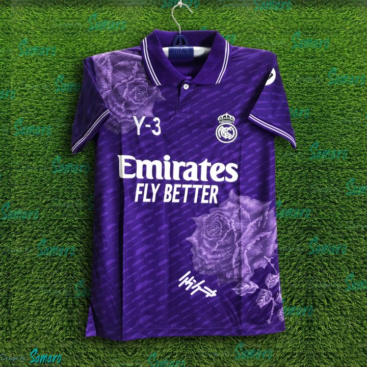 Madrid Jersey 2026/2027 Premium Collar polo Football Jersey For Men - Half Sleeve Polo Jersey - Madrid Jersey 2026