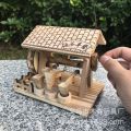 Wooden hand crank house grain harvest miniature farm tools exquisite home ornaments children's toys handicrafts wholesale. 