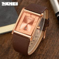 SKMEI leather strap mens luxury watches brands fashion quartz wristwatch, 9256. 