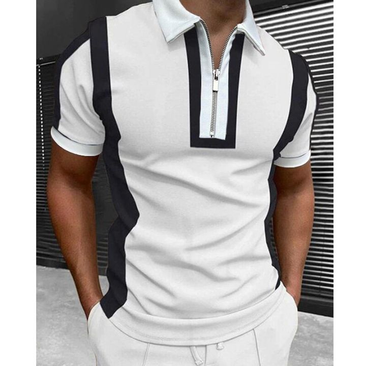 Summer%20Men's%20Clothes%20Polo%20Shirts%20Casual%20Turn-Down%20Collar%20Zipper%20Streetwear%20Plus%20Sign%20Print%20Short%20Sleeve%20Tee%20Shirt%20Men%20Polos%20Tops%20-%20Image%205
