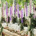 Wisteria Vine Artificial Flowers Wholesale 110cm Trailing Flower String For Home Wedding Party Decor Silk Wisteria Garland.