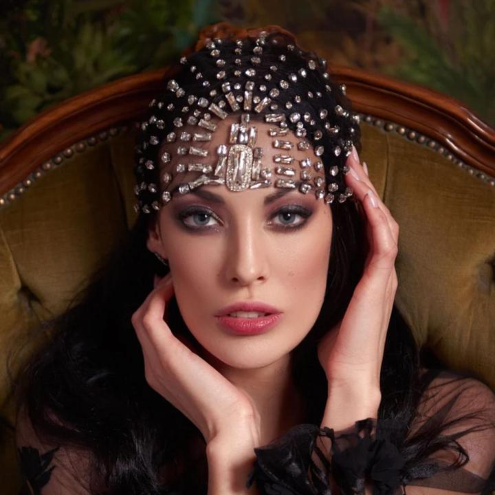 Stonefans Rhinestone Bridal Headband Hat Forehead Hair Accessories Fashion  Jewelry Wedding Crystal Head Chain Women Headpiece