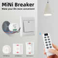 SMATRUL - Wireless Light Switch - Mini Breaker RF 433Mhz - 10 Key Remote - Relay Timer Receiver - 16A 110V 220V. 