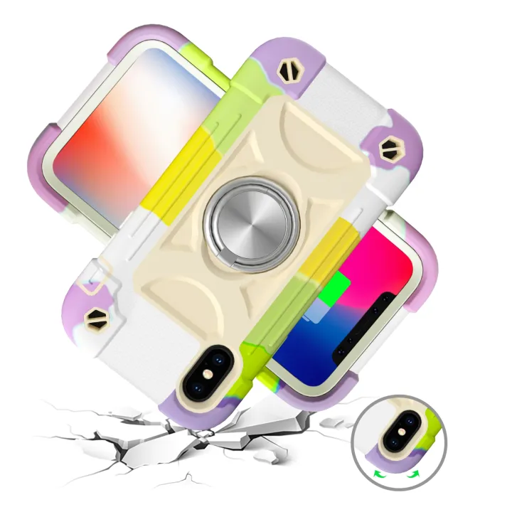 For%20iPhone%20XS%20Max%20Shockproof%20Silicone%20+%20PC%20Protective%20Case%20with%20Dual-Ring%20Holder%20-%20Image%207
