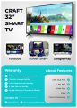 Craft Brand 32 inch 4k LED Smart TV - 2GB RAM/16 GB ROM A Grade. 