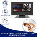 HA Electronic Digital Temperature Humidity Monitor Clock Weather Forecast Clock-Black.