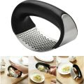 Garlic Press Rocker Garlic Peeler Set Stainless Steel Garlic Crusher Squeezer Slicer Mincer Chopper Kitchen Gadget with Handle. 