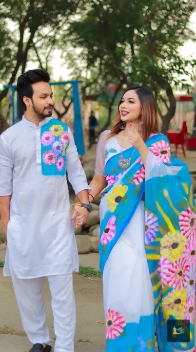 Ready%20Made%20Hand%20Paint%20Half%20Silk%20Sharee%20and%20Half%20Silk%20Panjabi%20For%20Combo%20Couple%20Dress%20-%20Image%206