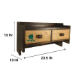 GOLDEN OAK Wall Shelf with Drawers & Key Holders WSDK 001.