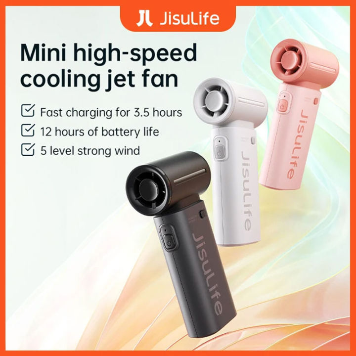 For JISULIFE Mini Portable Fan Life 9 With 5 Gears Strong Wind 3600mAh Handheld Small Fan USB Rechargeable Personal Fans