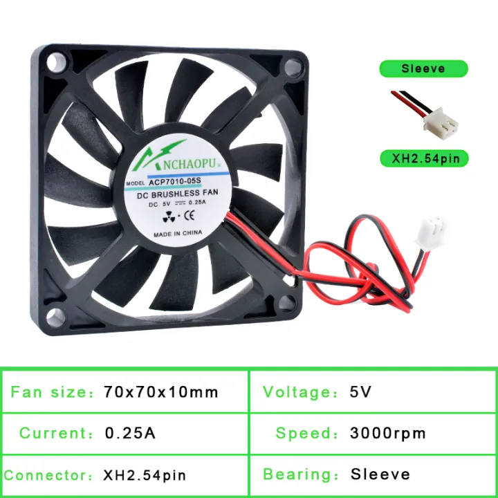 ACP7010%207cm%2070mm%20fan%2070x70x10mm%20DC5V%2012V%2024V%202pin%202%20wires%20for%20the%20cooling%20fan%20of%20the%20chassis%20power%20supply%20charger%20inverter%20-%20Image%207