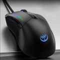 HXSJ Wired Gaming Mouse 3200DPI Ergonomic Mouse 4 Adjustable DPI Levels 7 Programmable Buttons 6-color Breathing Light Black.