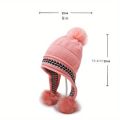 1pc Autumn And Winter Cute Girls Princess Hat, Plus Velvet Warm Knitted Ear Protection Hat For Kids. 