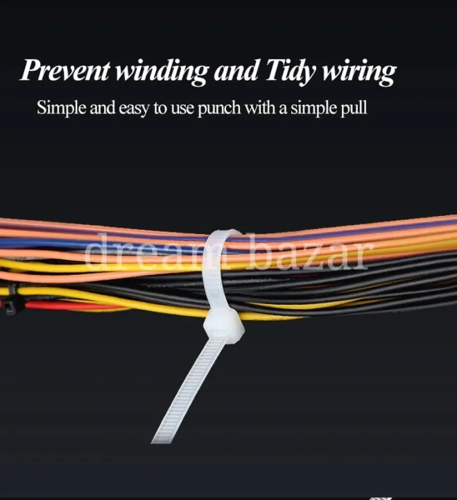 PLASTIC%20NYLON%20CABLE%20TIE%20LOCK%208"%20(50%20Pcs)%20-%20Image%203