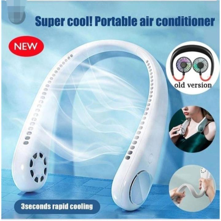 New Hanging Neck Fan LED Digital Display Portable Cooler Fan