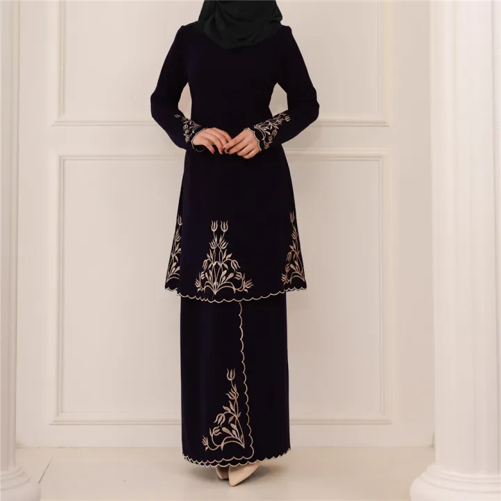 2%20Pieces%20Muslim%20Sets%20Women%20Abaya%20Solid%20Embroidery%202pcs%20Skirts%20Suits%20Islamic%20Clothing%20Malaysia%20Baju%20Kurung%20Turkey%20Prayer%20Clothes%20-%20Image%206