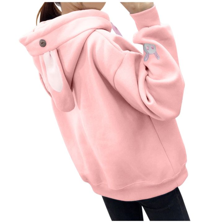 Kawaii%20Rabbit%20Ears%20Hoodie%20Winter%20Long%20Sleeve%20Blouse%20Loose%20Sweatshirt%20Design%20Cuff%20Printed%20Hooded%20Sweatshirt%20Soft%20Draw%20String%20Top%20-%20Image%204