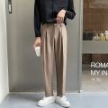 Coffee Black Suit Pants Men Slim Fashion Social Mens Dress Pants Korean Loose Casual Straight Pants Mens Office Formal Trousers. 