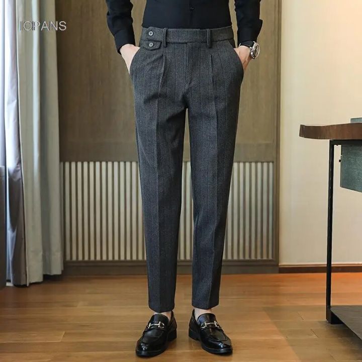 Thick%20Straight%20Slim%20Fit%20Suit%20Pants%20Men%20Pleated%20Korea%20Clothing%20Stretch%20Black%20Chino%20Pants%20Men%20Dress%20Trousers%20Winter%20Autumn%20-%20Image%207