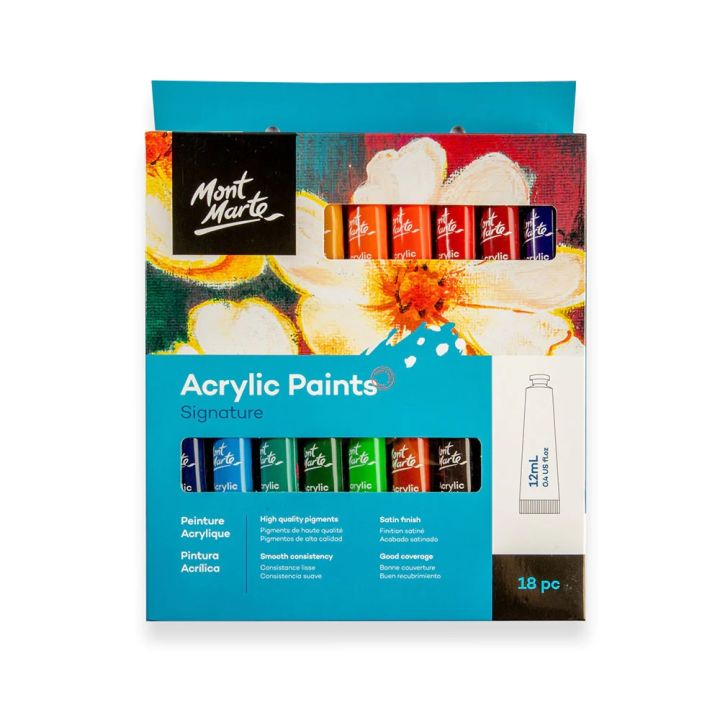 Mont Marte Signature Acrylic Paint Set (12ml) 18 Colors