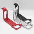 L Plate Hand Grip Holder with Hotshoe for GFX100S Silver. 