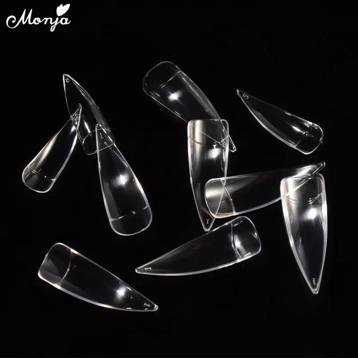 Monja%20100pcs%20Claw%20Curved%20False%20Nail%20Tips%20Clear%20Nature%20Half%20Cover%20Eagle%20Claw%20Shape%20Fake%20Nails%20Extension%20DIY%20Manicure%20Cosplay%20Tool%20-%20Image%202