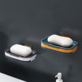 1/2PCS Simple Soap Box Punch-free Wall-mounted Household Soap Rack Double-layer Drain Soap Box Bathroom Sink Accessories.