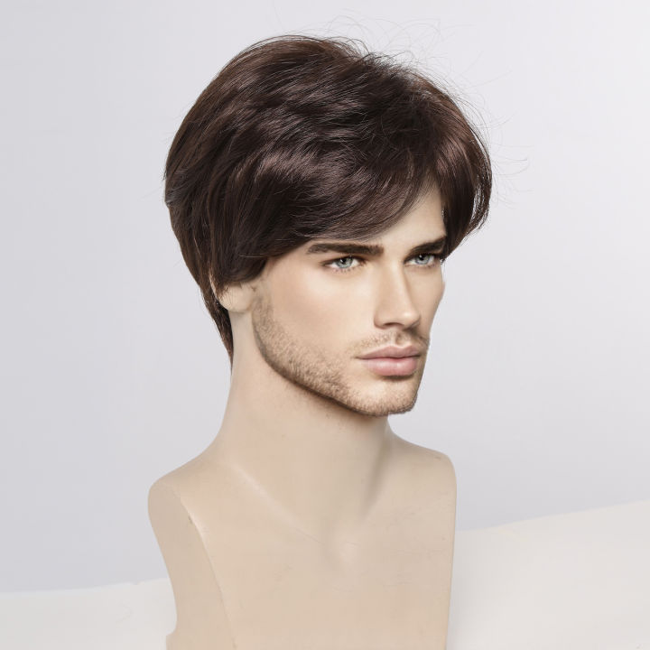 ALAN%20EATON%20Men's%20Dark%20Brown%20Synthetic%20Wig%20Natural%20Short%20Layered%20Wig%20Pixie%20Cut%20Hair%20Heat%20Resistant%20Fiber%20Fluffy%20Full%20Wig%20for%20Male%20-%20Image%203