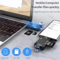 TISHRIC 6 In 1 Card Reader External U Disk TF Card SD Card Keyboard Mouse Camera USB Type-C Interface Flash Drive Card Adapter.