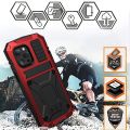 For iPhone 13 Pro Max R-JUST Shockproof Waterproof Dust-proof Metal + Silicone Protective Case with Holder. 