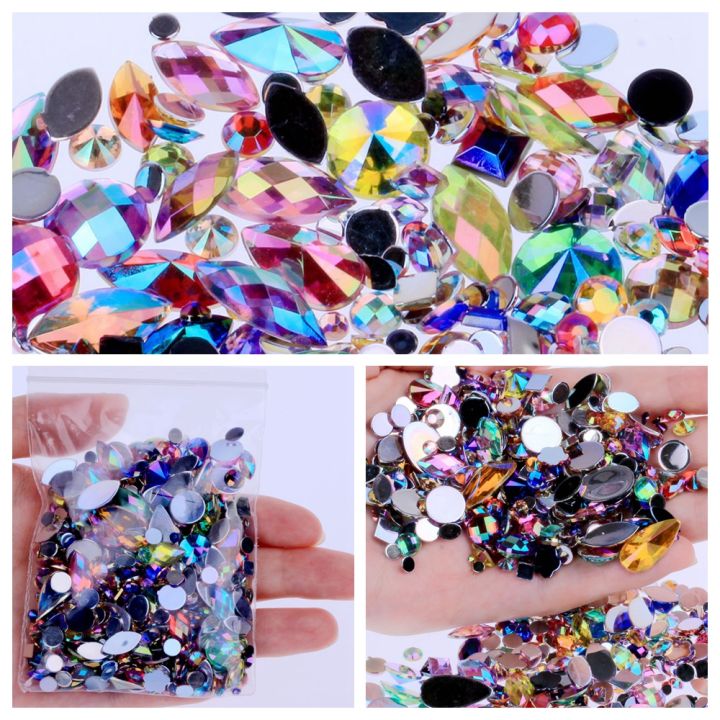 Mixed%20300pcs%20Crystal%20Clear%20AB%20Rhinestones%20DIY%20Non%20Hotfix%20Flatback%20Acrylic%20Nail%20Stones%20Gems%20For%203D%20Decorations%20-%20Image%203