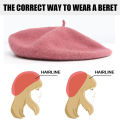 Women Soft Beret Thick Fabric Winter Plush Warm Hat Elegant Fashion Girl Lady Multi-colored Hat 1Pcs. 