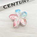 New Candy Colourful Gradient Striped Plumeria Hair Grab Dopamine Sweet Girl Back Of Head Shark Clip Hairpin Korean Fashion Gradual Change Smudged Coloured Flower Grab Girl Hair Clip Creative Marble Acrylic Headwear Girl Large Eggs Flower Headdress.