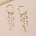 Women'S Jewelry Tassel Earrings Fashionable Gifts Golden Color Earrings Bohemia Style Dainty Design Drop Dangle Earrings for Party Wedding Daily Wear Gift For Her Bohemian Style Enthusiasts.