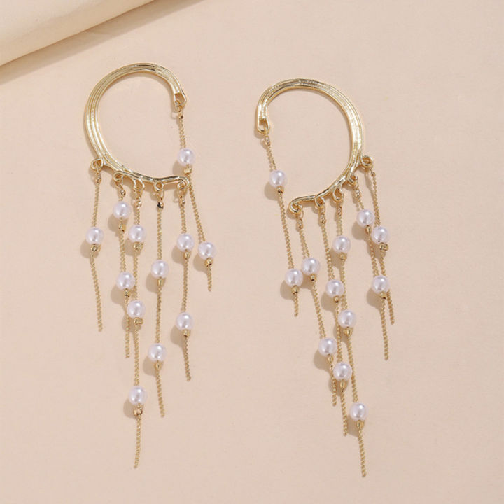 Women'S%20Jewelry%20Tassel%20Earrings%20Fashionable%20Gifts%20Golden%20Color%20%20Earrings%20Bohemia%20Style%20Dainty%20Design%20Drop%20Dangle%20Earrings%20for%20Party%20Wedding%20Daily%20Wear%20Gift%20For%20Her%20Bohemian%20Style%20Enthusiasts%20-%20Image%205